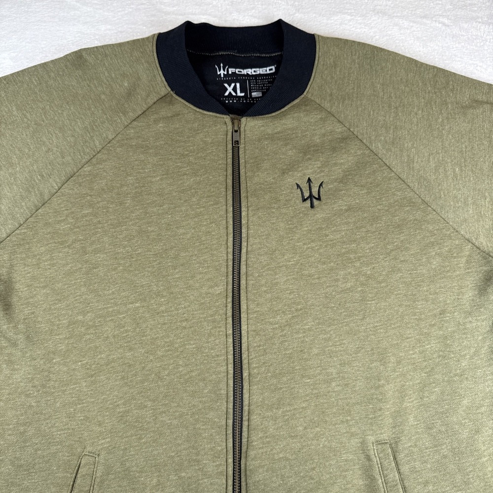 Forged Founded By Navy Seals Men's Zip Up Green Sweatshirt XL